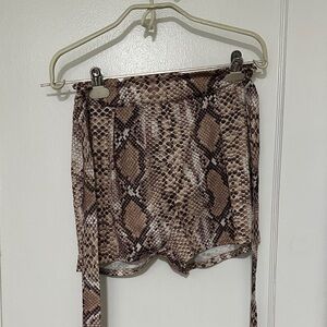 PrettyLittleThing Snake Print High Waist Shorts